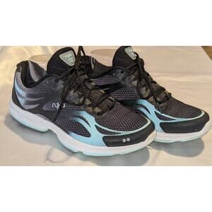 Ryka Women's Devotion Plus 2 Re-Zorb Sneakers Size 9 Black Blue Walking Shoes